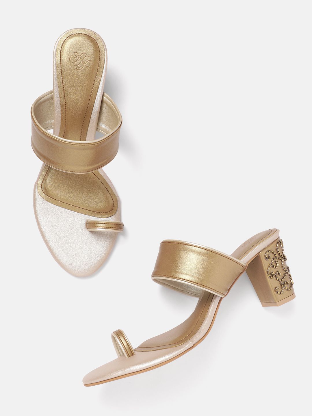 House of Pataudi Ethnic Embellished Block Heels