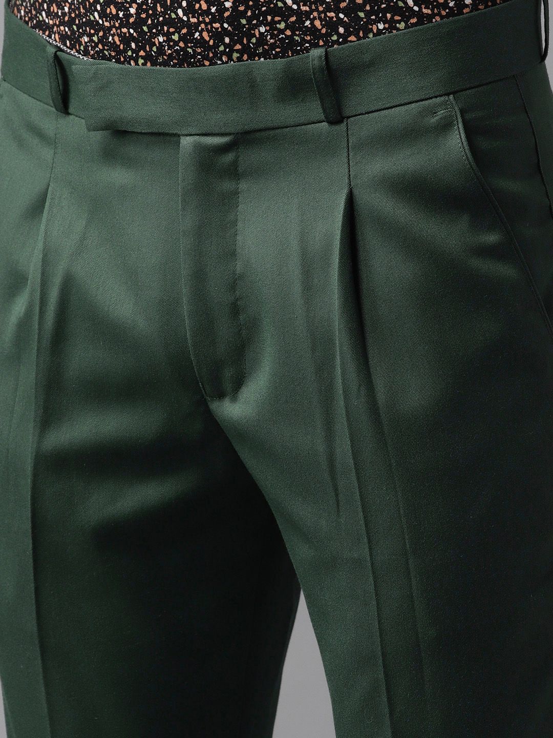 DENNISON Men Green Smart Tapered Fit Trousers