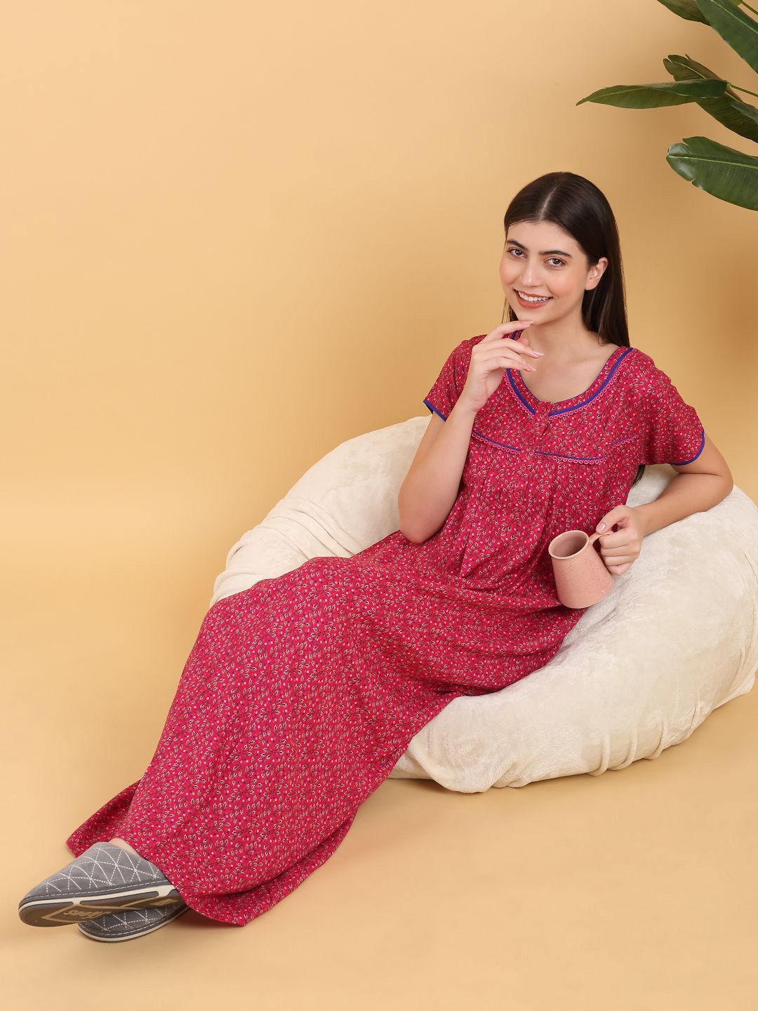 Sweet Dreams Printed Cotton Maxi Nightdress