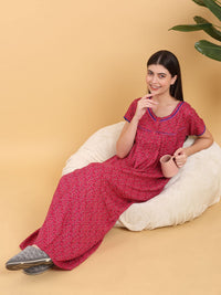 Sweet Dreams Printed Cotton Maxi Nightdress