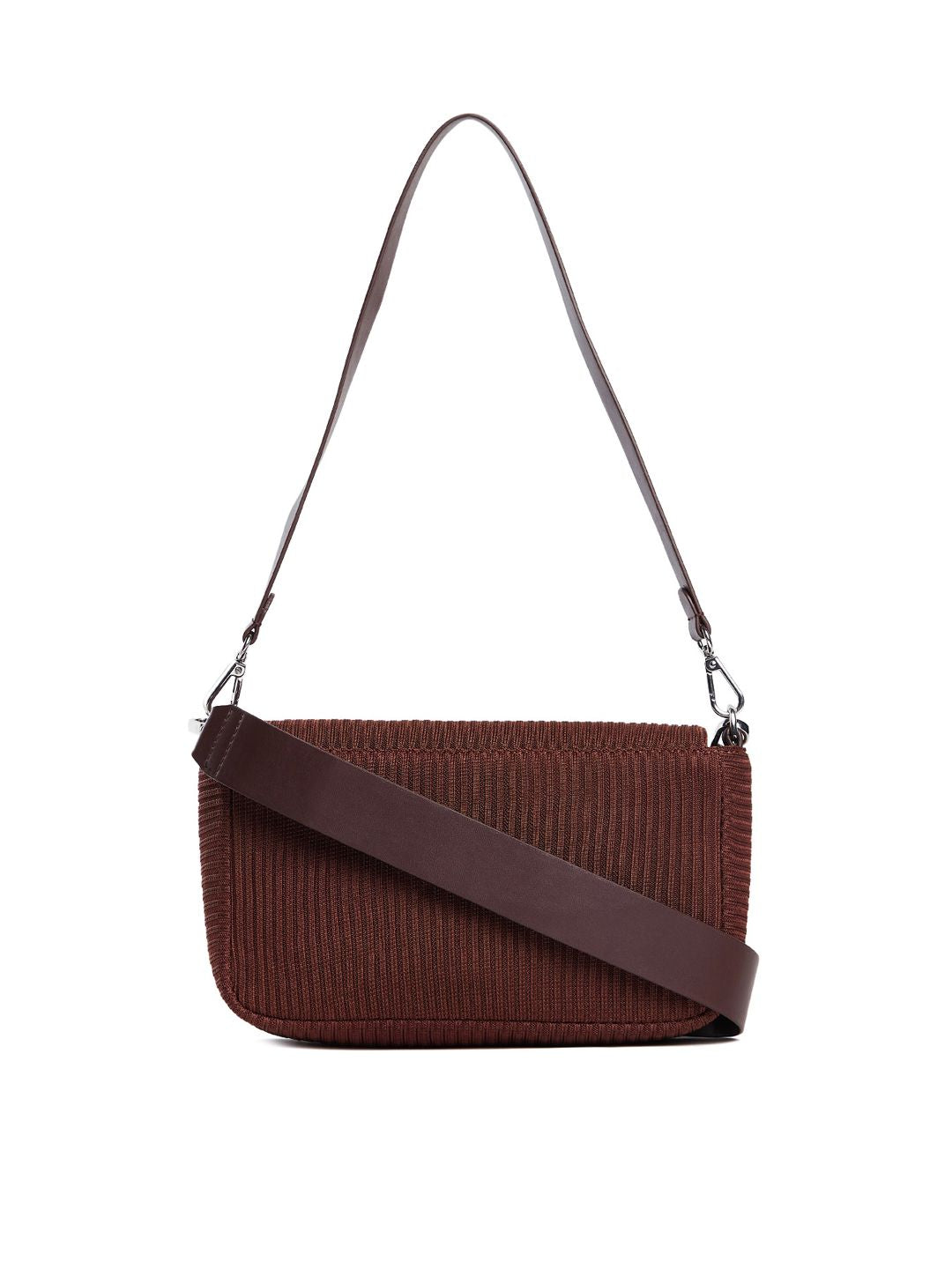 Berrylush Brown Textured Swagger Bag
