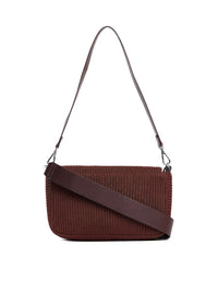 Berrylush Brown Textured Swagger Bag