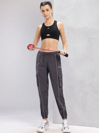 HRX by Hrithik Roshan Women Piping Detail Cargo-Style Training Joggers