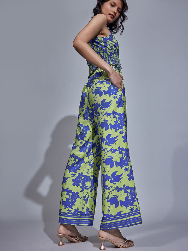 The Label Life Women Floral Printed Flared Parallel Trouser