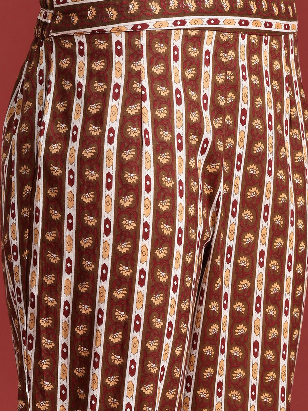 Anouk Women Ethnic Motifs Printed Pure Cotton Kurta with Trousers & Dupatta