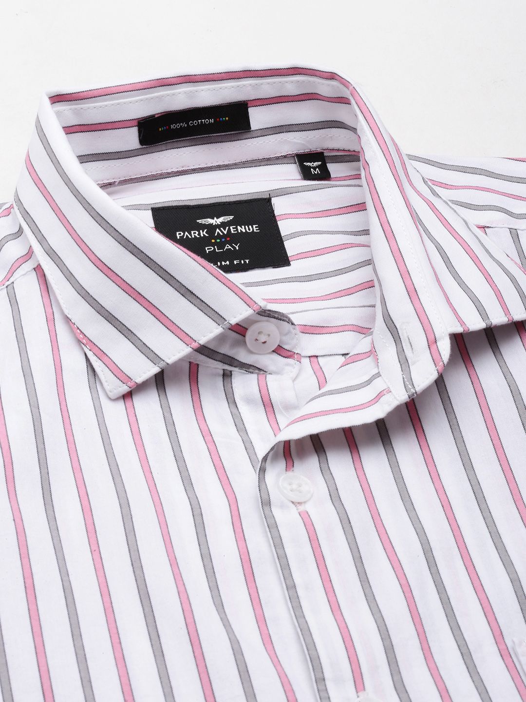 Park Avenue Men Pure Cotton Slim Fit Opaque Striped Casual Shirt