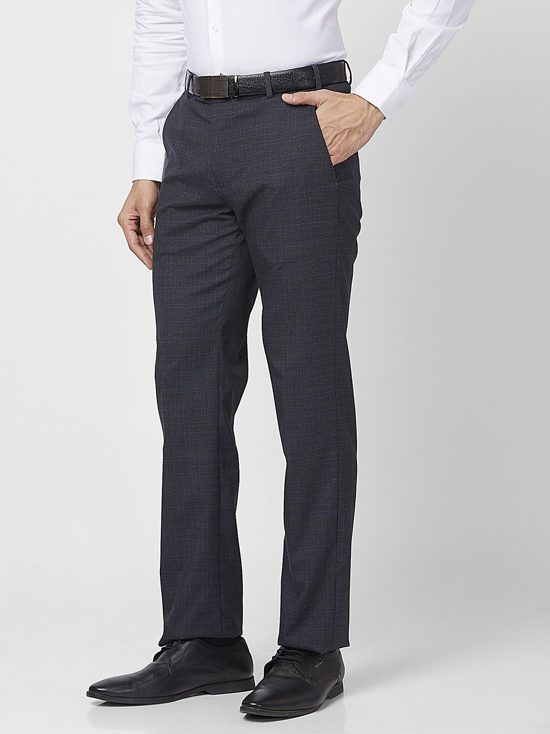 Park Avenue Men Checked Formal Trouser