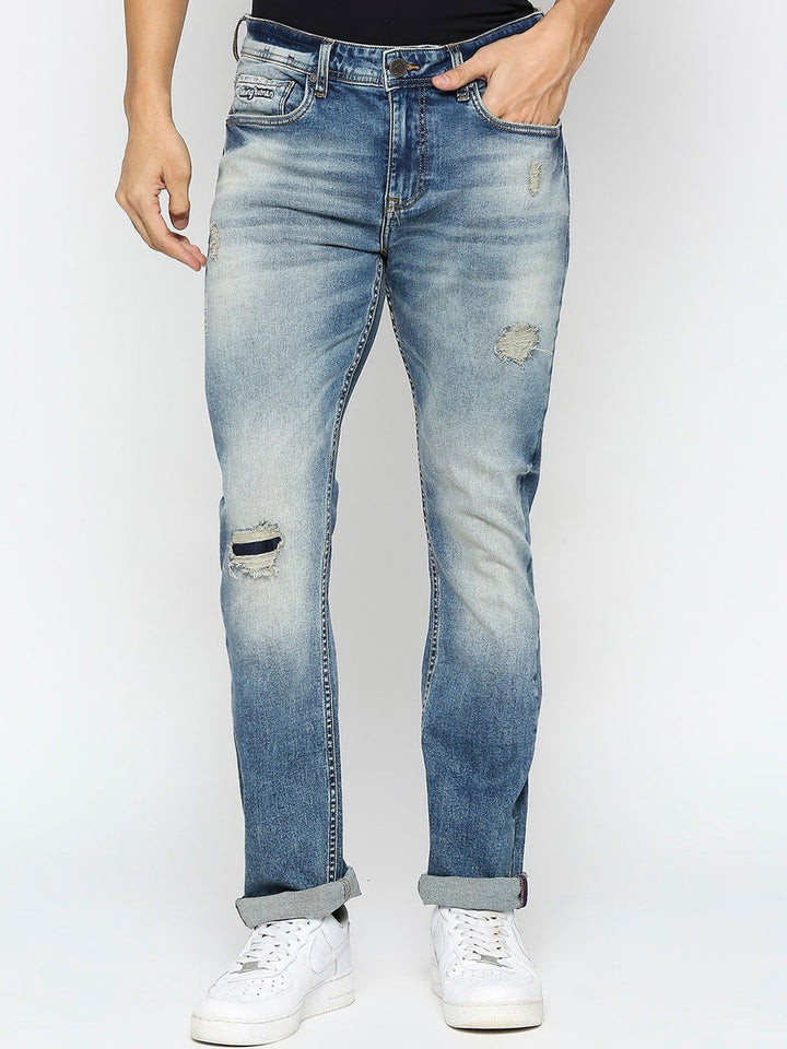Being Human Men Mildly Distressed Heavy Fade Slim Fit Jeans