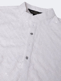 SOJANYA Floral Embroidered Mandarin Collar Pure Cotton Kurta