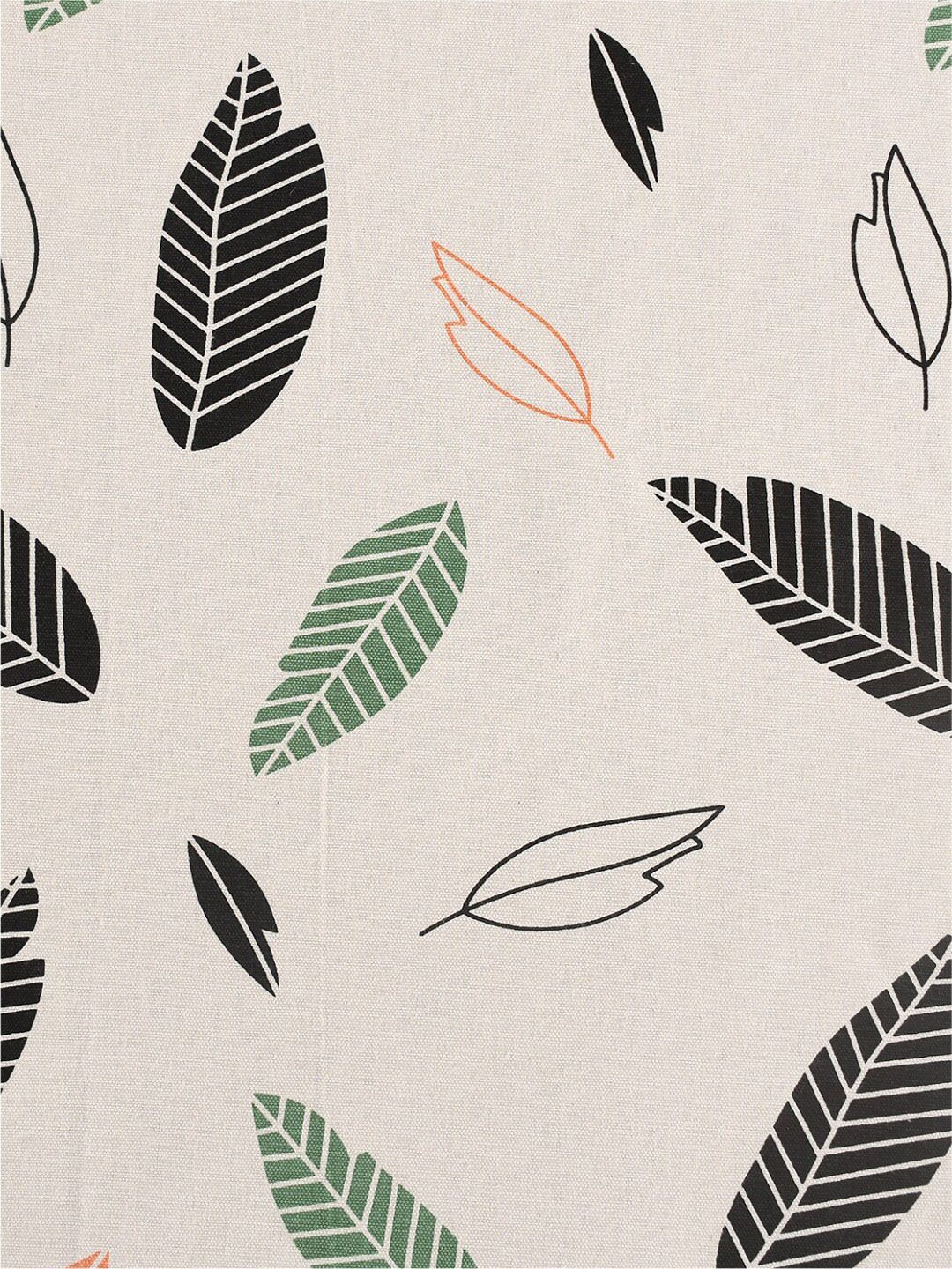 URBAN SPACE White & Black Printed Pure Cotton 4-Seater Table Cover