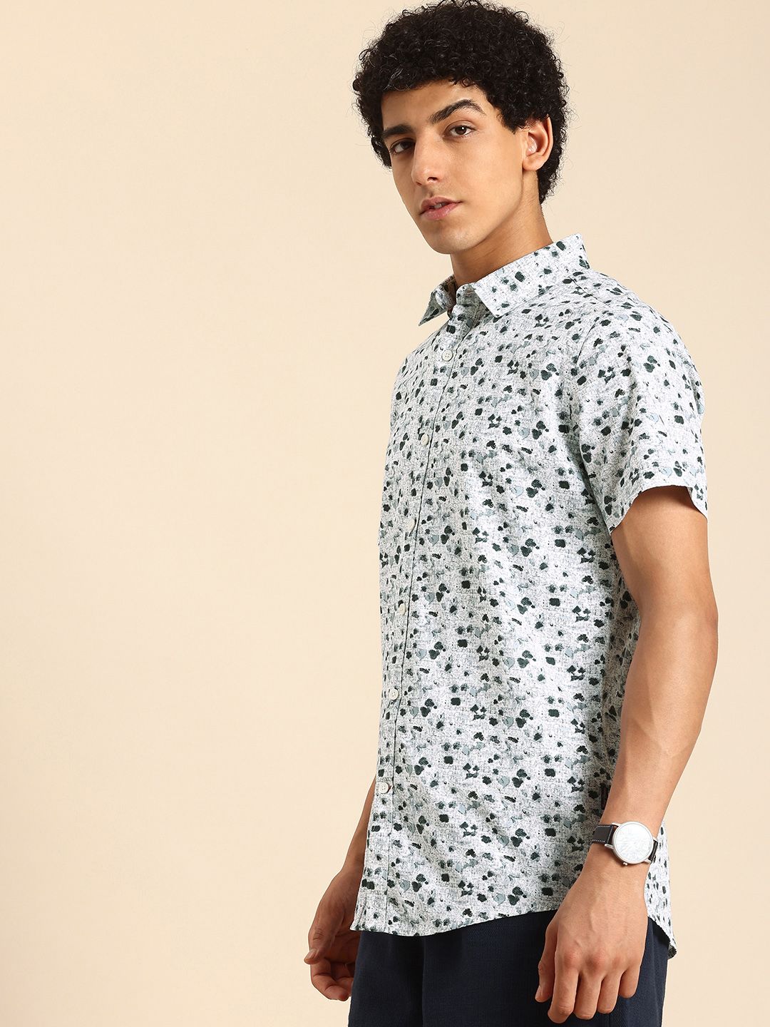 Being Human Pure Cotton Slim Fit Opaque Printed Casual Shirt