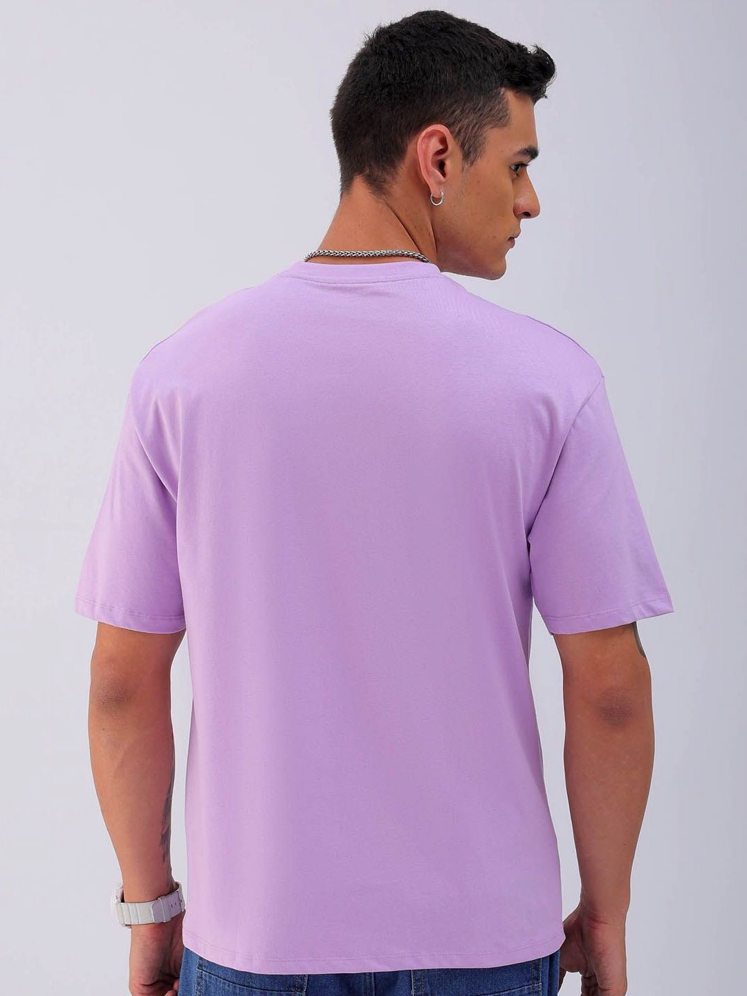 The Indian Garage Co Men Typography Printed Boxy Oversized Round Neck T-shirt