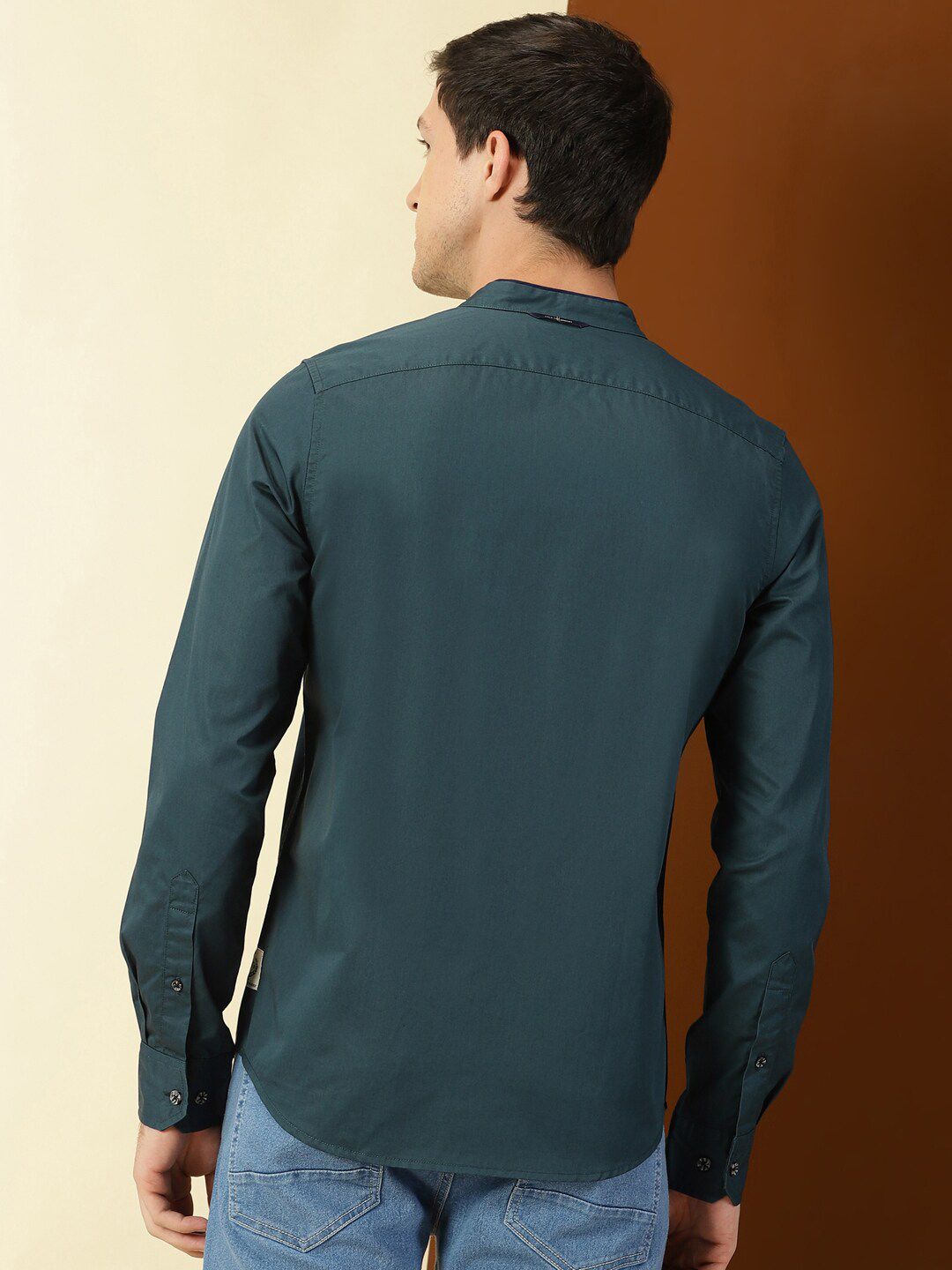 Thomas Scott Classic Slim Fit Mandarin Collar Cotton Casual Shirt