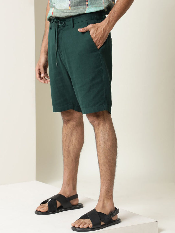 RARE RABBIT Men Pinto Slim Fit Mid-Rise Cotton Shorts