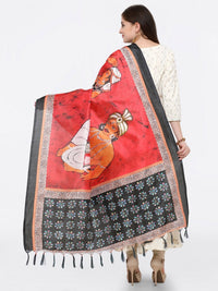 Saree mall Red & Black Printed Dupatta