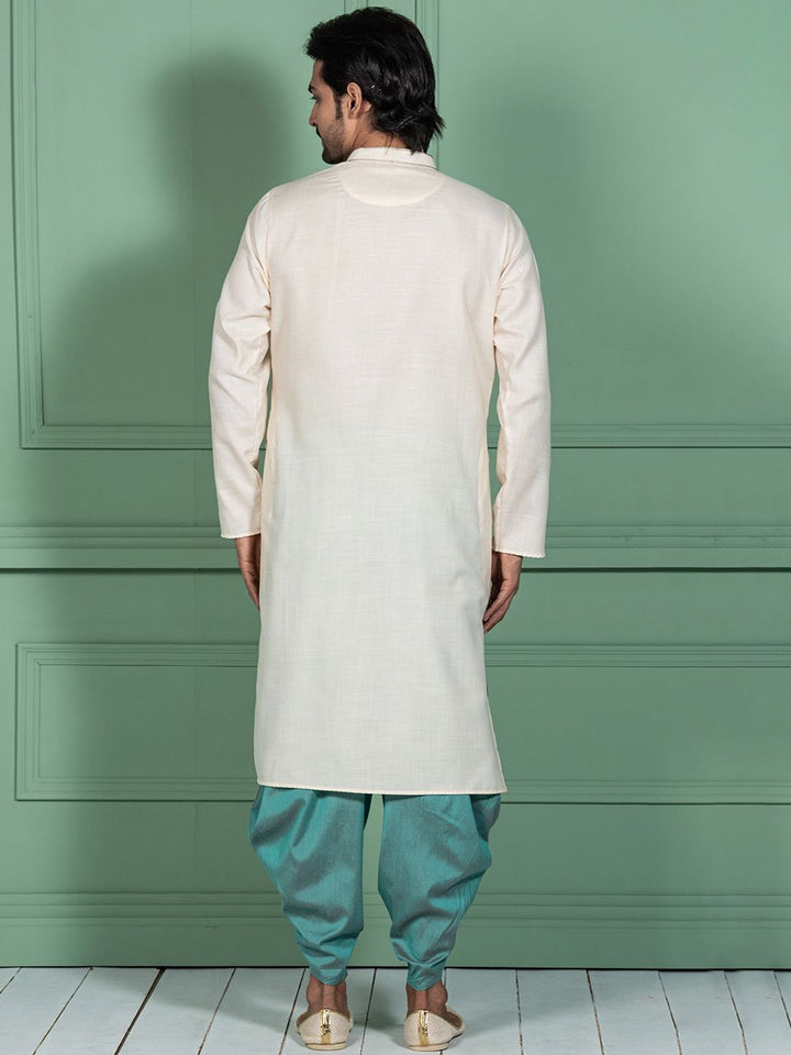 KISAH Ethnic Motif Embroidered Mandarin Collar Thread Work Kurta