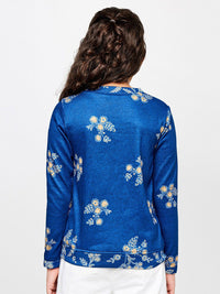 Global Desi Blue Floral Print Top