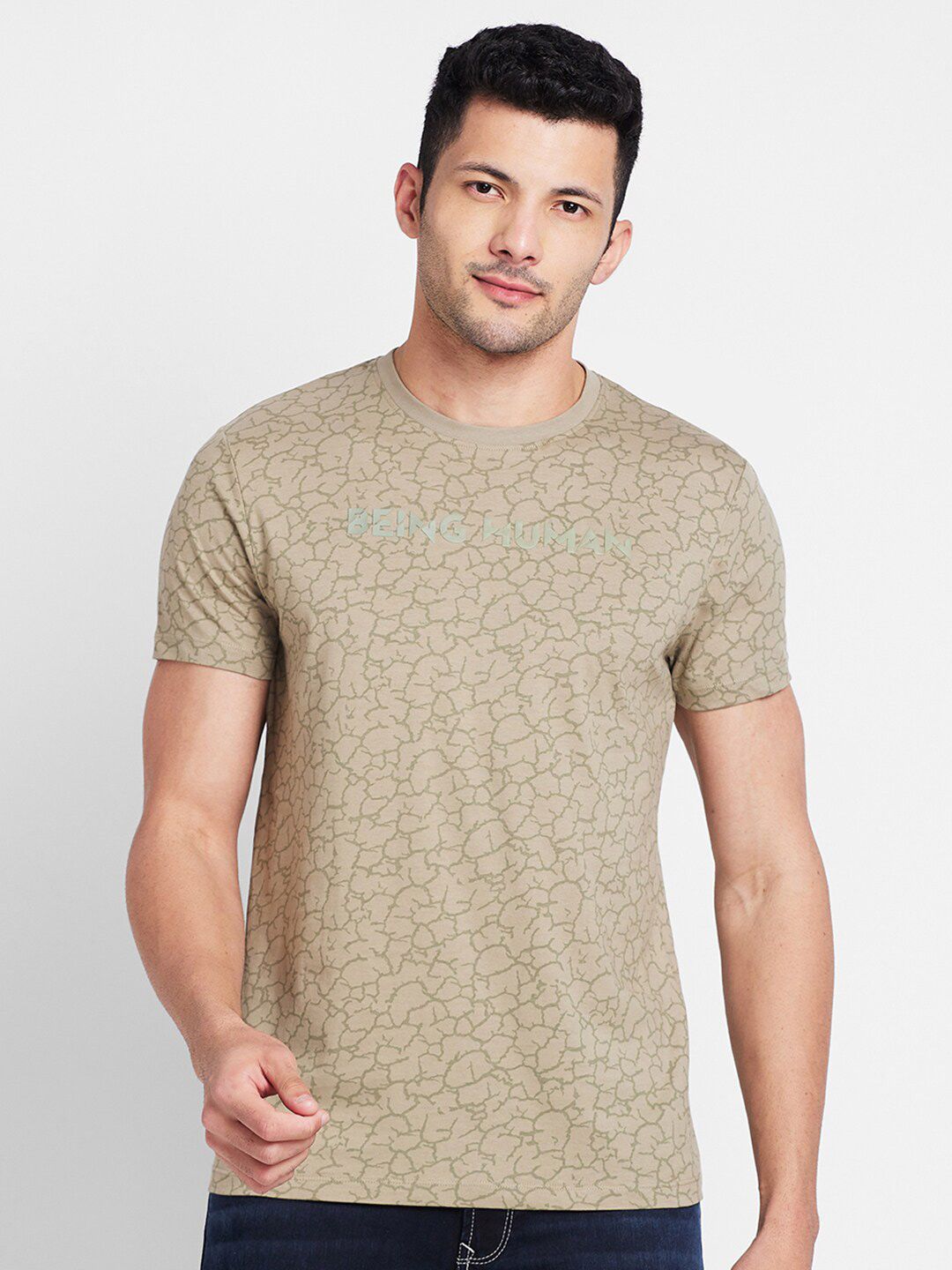 Being Human Abstract Printed Cotton T-shirt