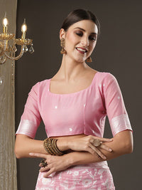 Saree mall Pink Woven Design Silk Cotton Banarasi Sarees