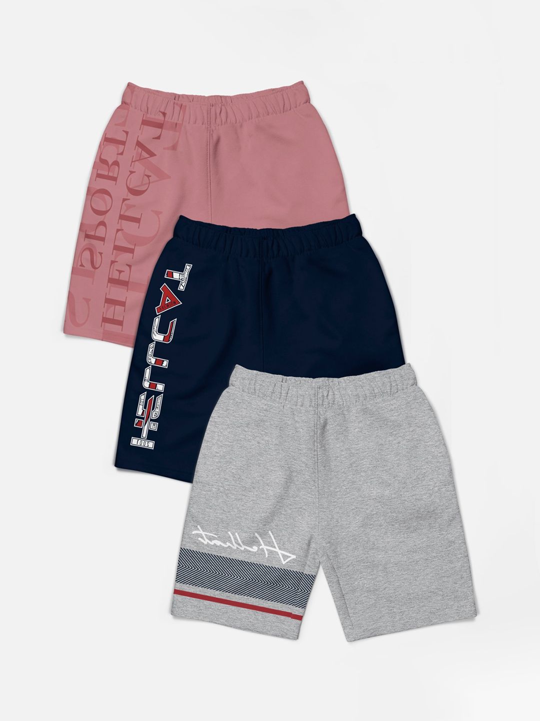 HELLCAT Boys Pack Of 3 Printed Mid-Rise Shorts