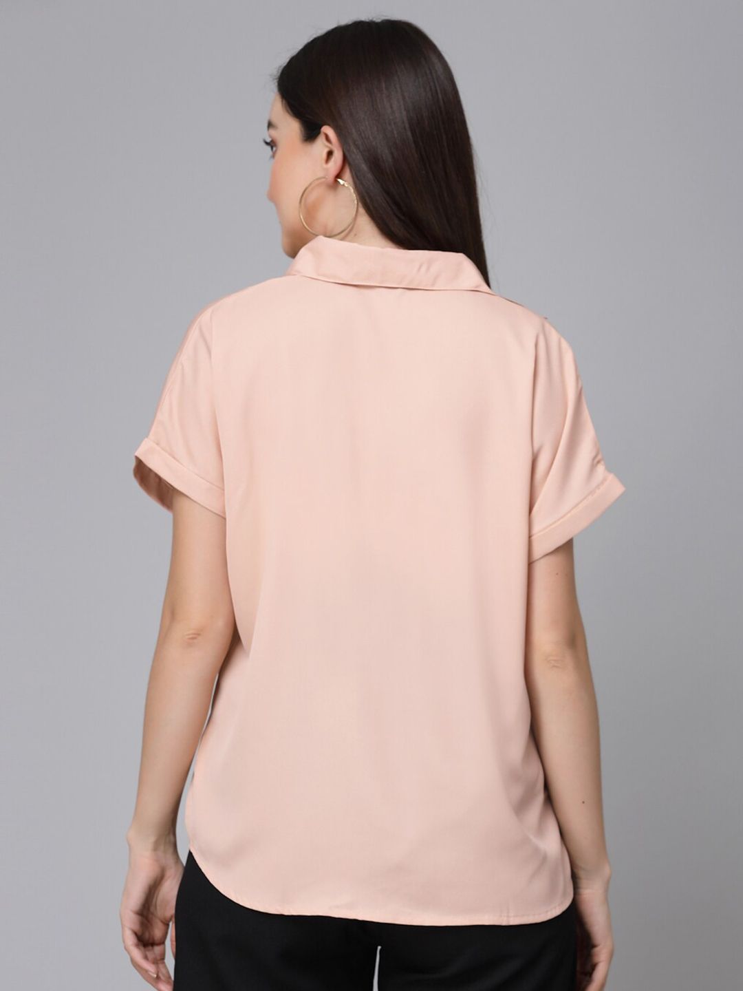 Style Quotient Nude Smart Spread Collar Formal Shirt