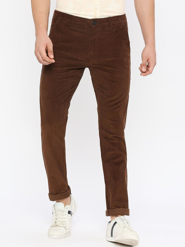 SPYKAR Men Self Design Slim Fit Trousers