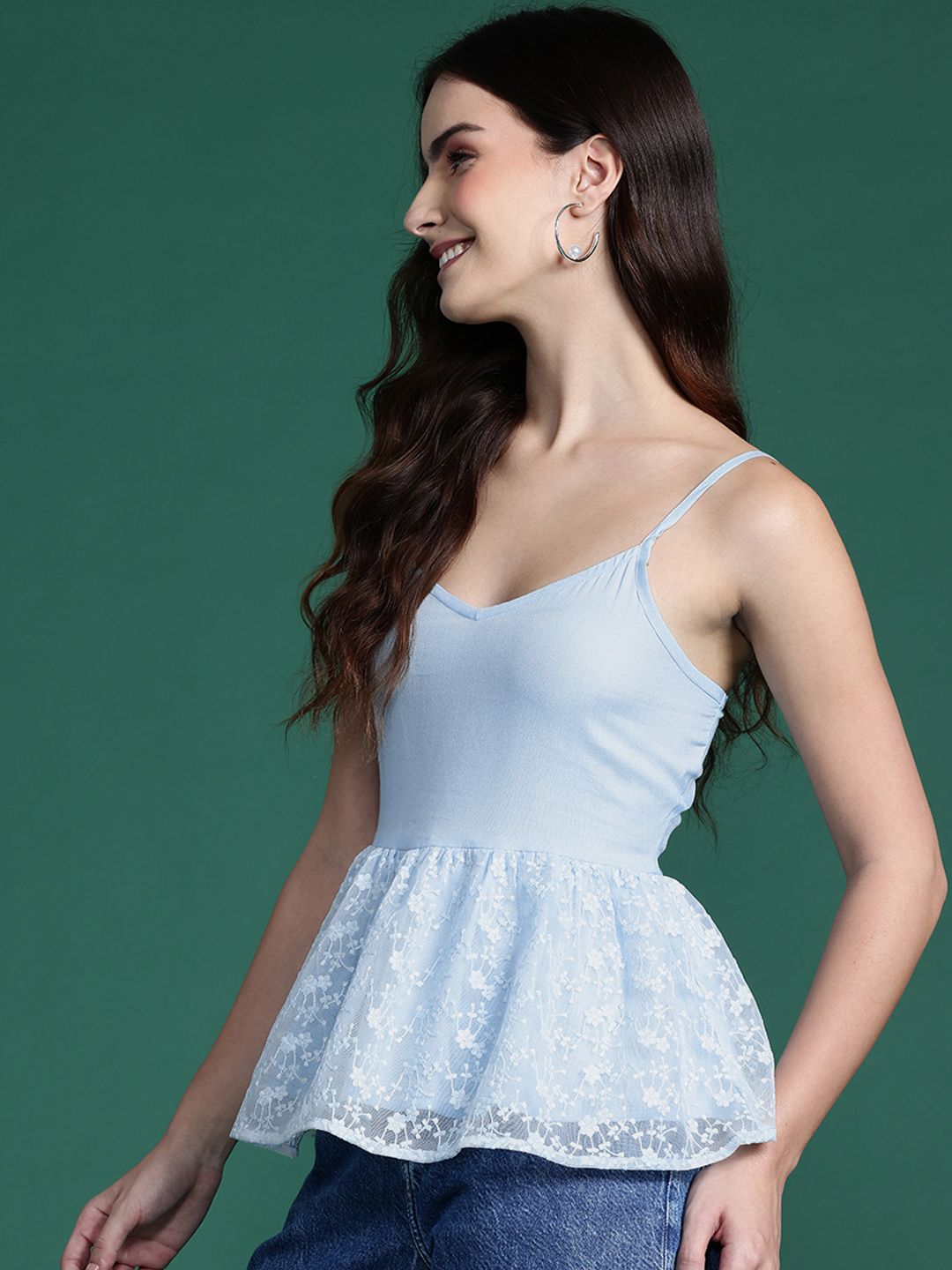 DressBerry Embroidered Lace Empire Top