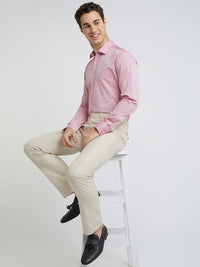 Park Avenue Pure Cotton Slim Fit Self Design Textured Formal Shirt