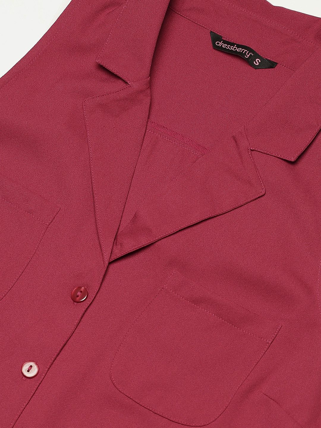 DressBerry Women Fuchsia Regular Fit Solid Casual Shirt