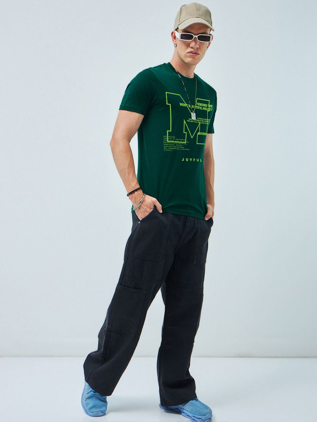 Bewakoof Men Typography Printed Round Neck Cotton T-shirt