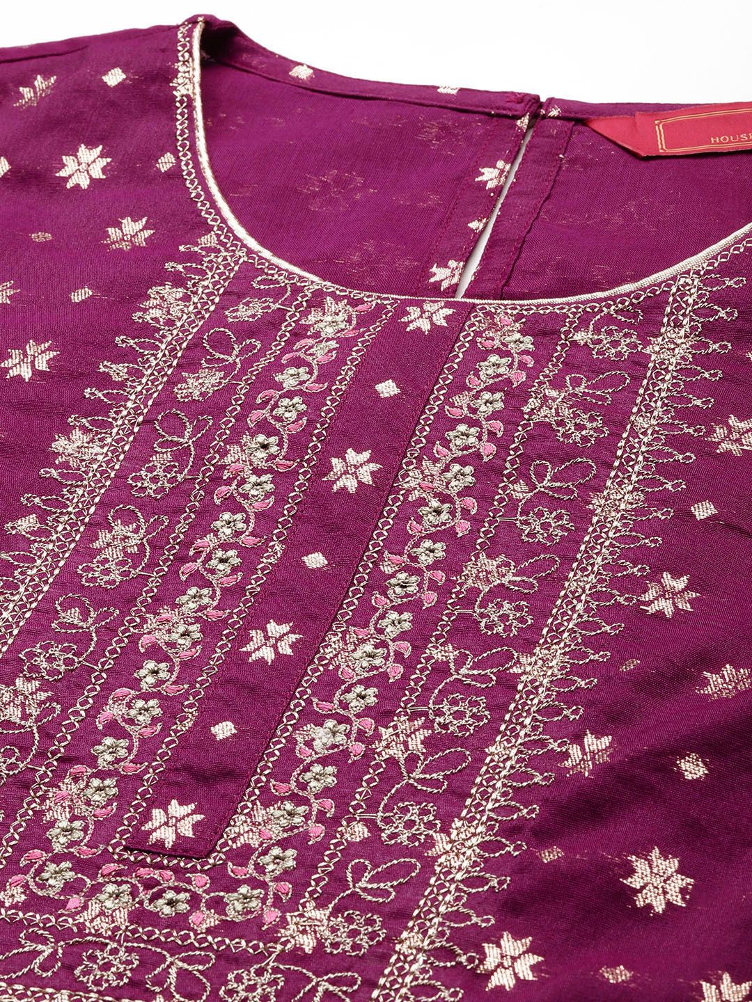 House of Pataudi Women Jashn Ethnic Motifs Yoke Design Kurta with Salwar & Dupatta