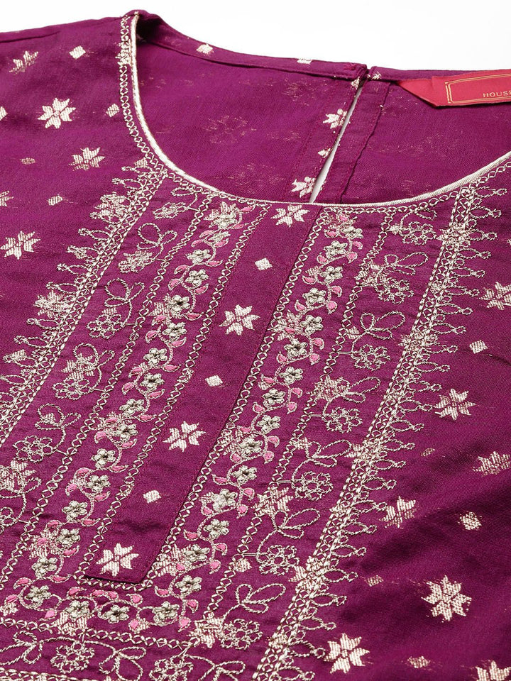 House of Pataudi Women Jashn Ethnic Motifs Yoke Design Kurta with Salwar & Dupatta