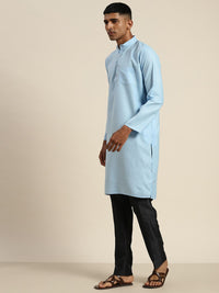 SOJANYA Mandarin Collar Cotton Silk Kurta