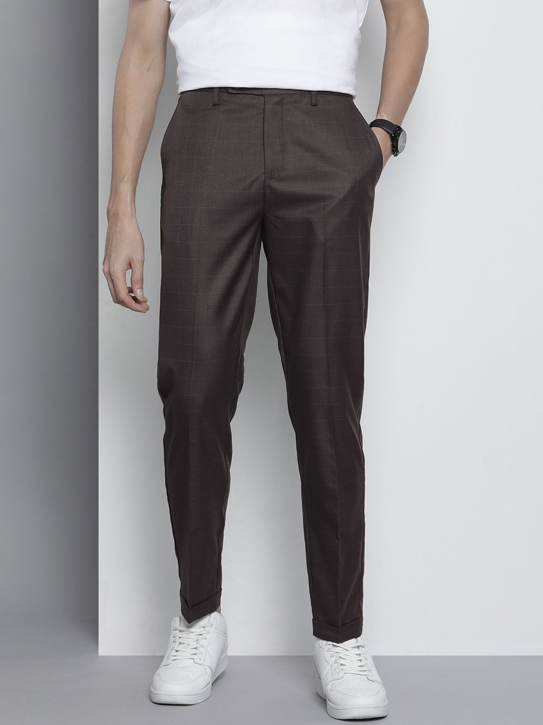The Indian Garage Co Self Design Regular Fit Chinos Trousers