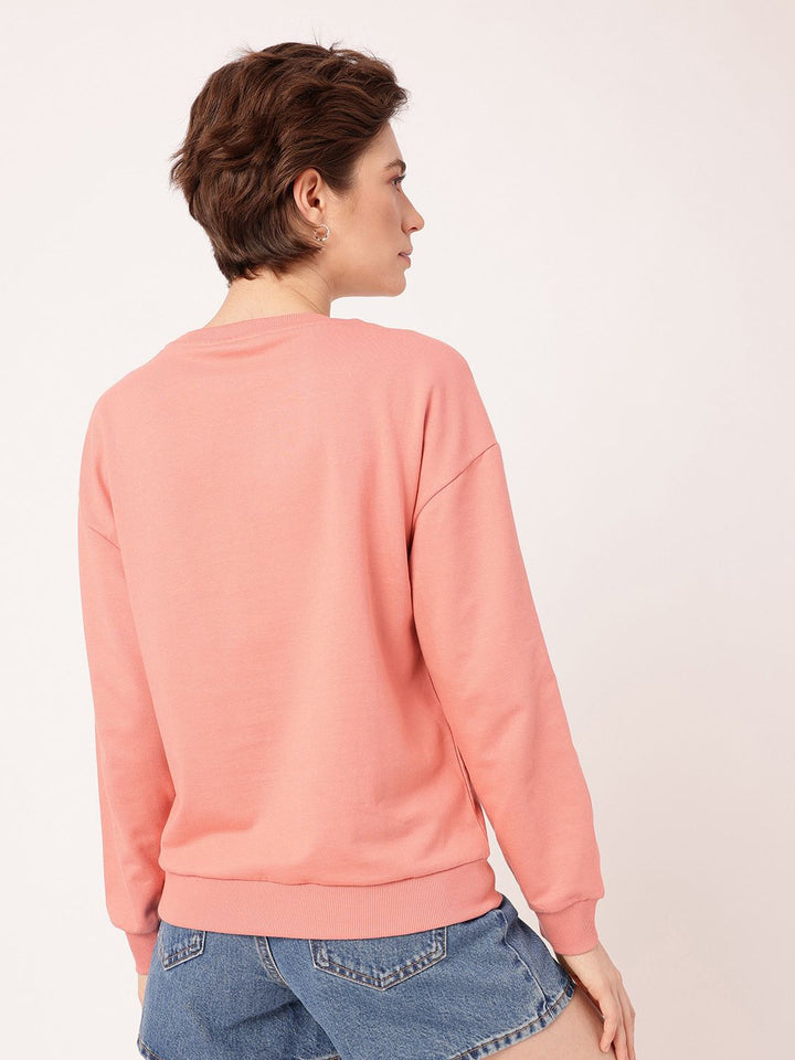 DressBerry Chic Charm Printed Cotton Terry Relaxed Fit Sweatshirt
