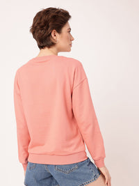 DressBerry Chic Charm Printed Cotton Terry Relaxed Fit Sweatshirt