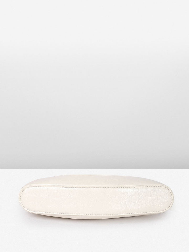 DressBerry Textured Half Moon Shoulder Bag with Bow Detail