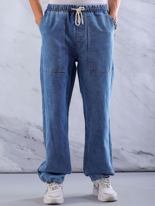 The Indian Garage Co Men Relaxed Jogger Fit Mid-Rise Jeans