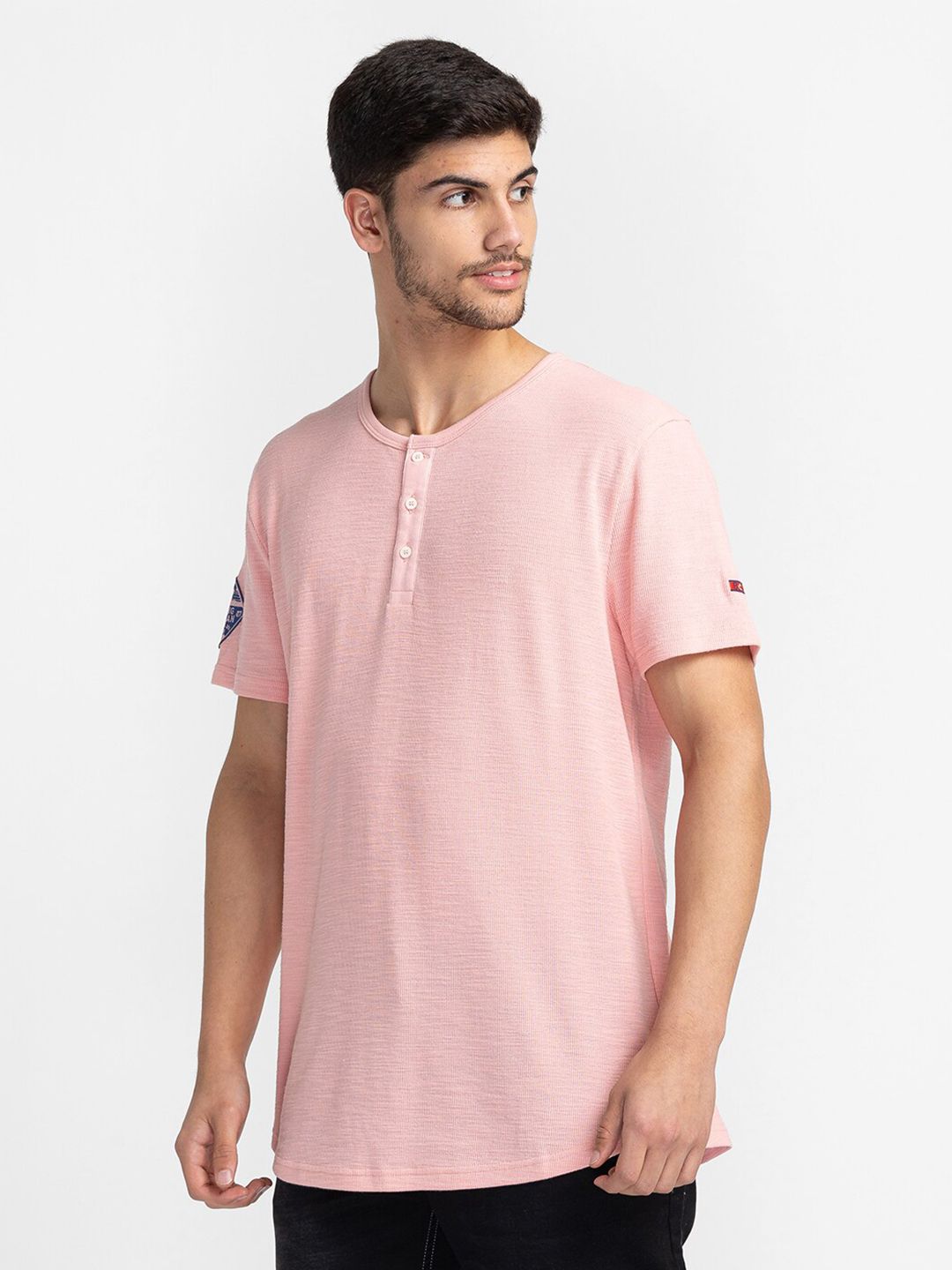 Being Human Henley Neck Cotton T-Shirt
