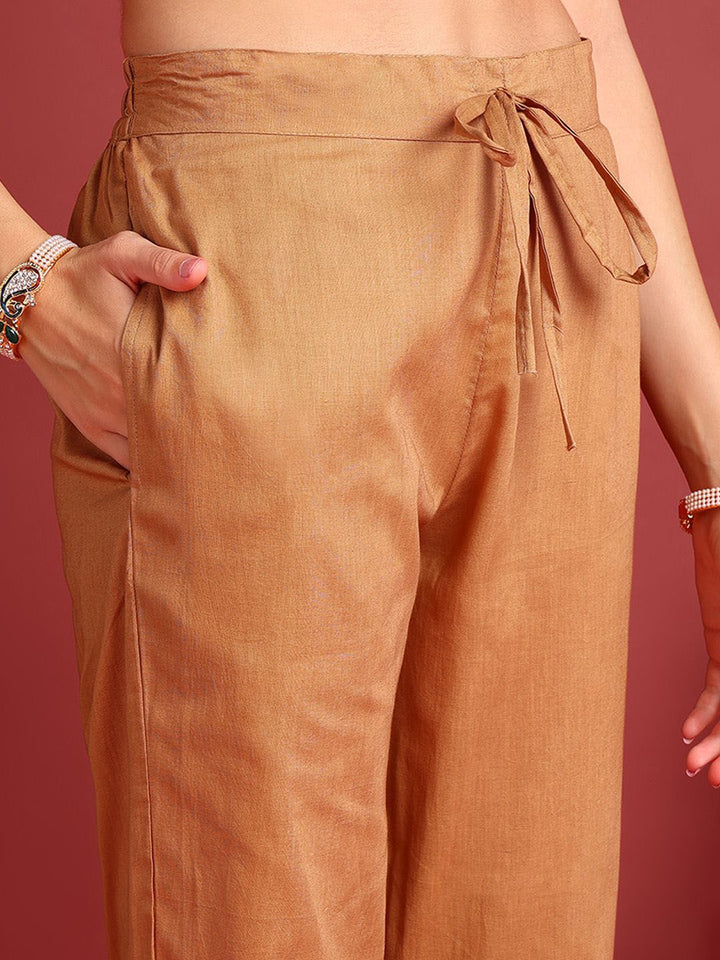 KALINI Women Printed Regular Sequinned Kurta with Trousers & With Dupatta