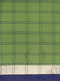 Saree mall Green & Blue Checked Saree