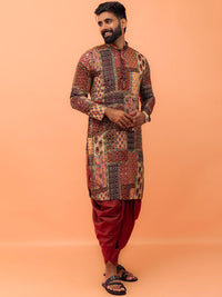 KISAH Mandarin Collar Ethnic Motifs Printed Regular Straight Kurta