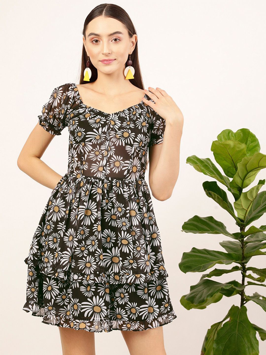 STREET 9 Floral Printed Fit & Flare Dress