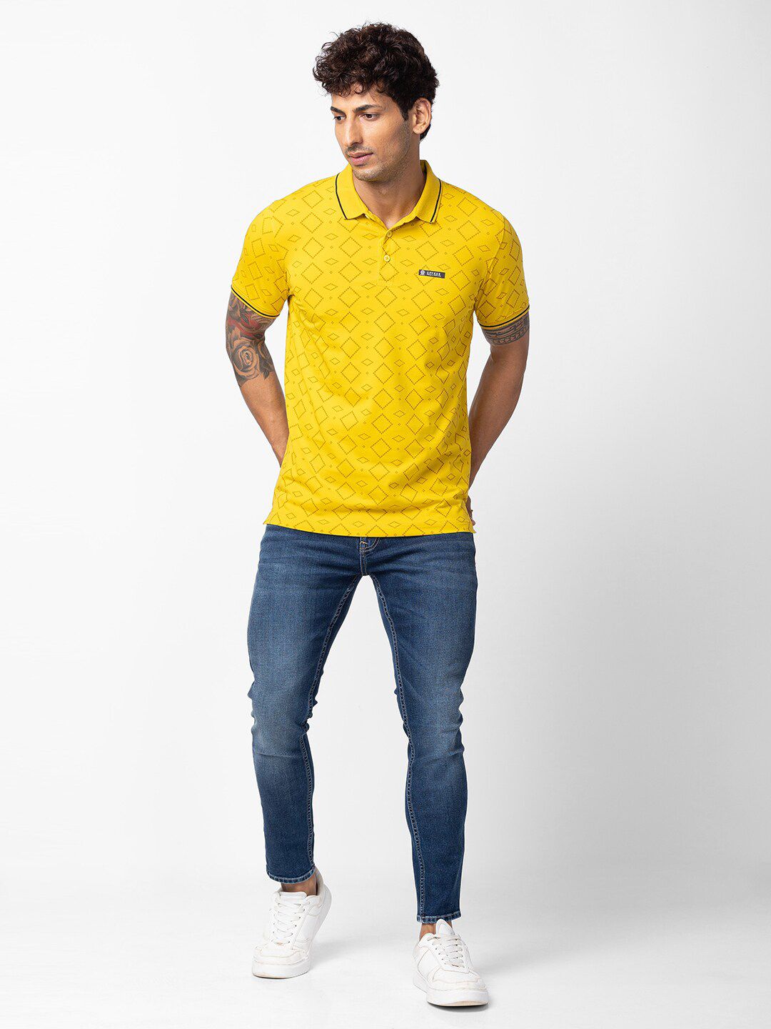 SPYKAR Men Printed Polo Collar Slim Fit T-shirt