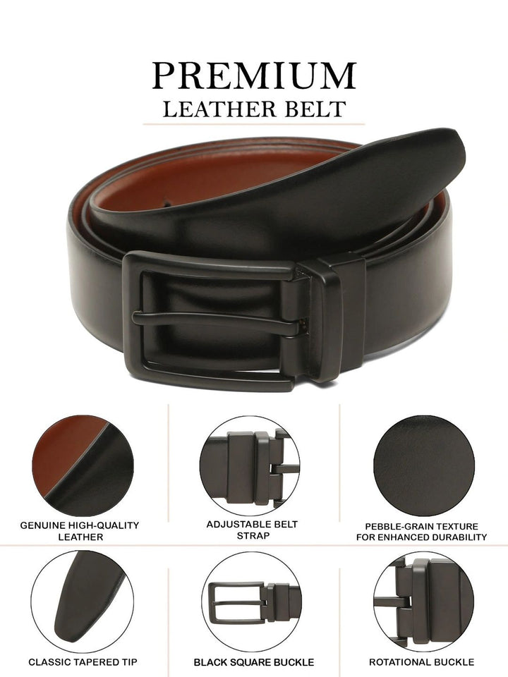 Teakwood Leathers Men Leather Reversible Formal Belt