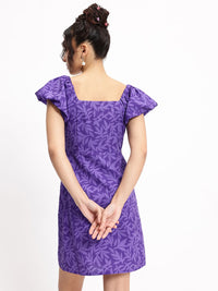 DressBerry Flowy & Flirty Leaf Empire Mini Dress