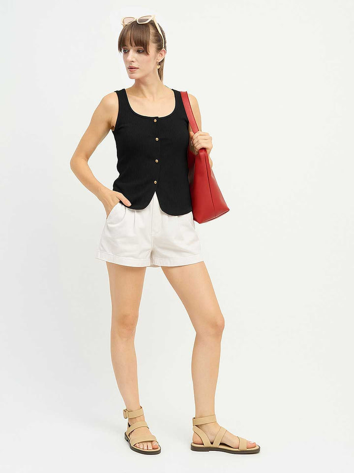 SASSAFRAS Women Round Neck Fitted Regular Top