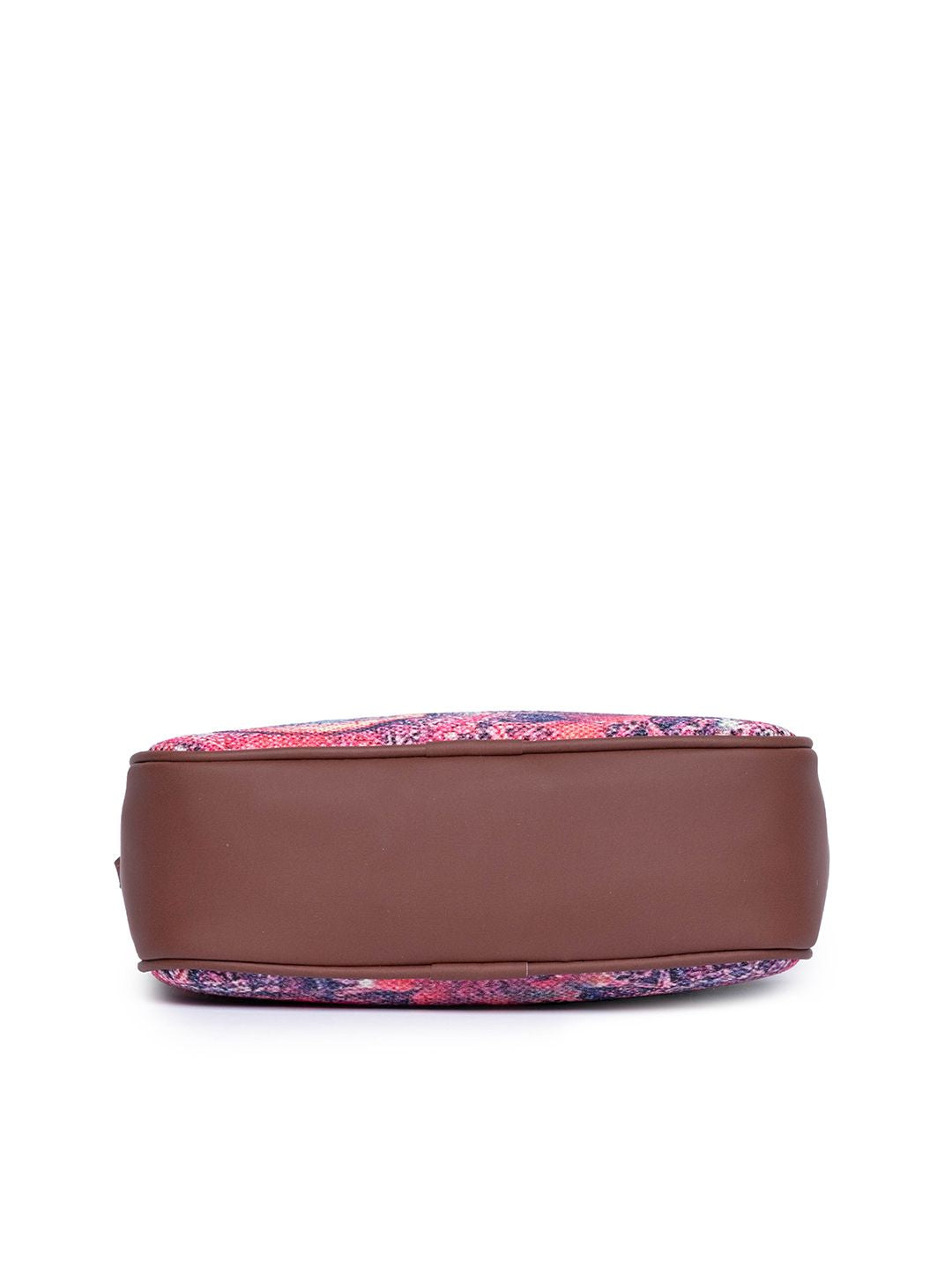 ZOUK Pink & Navy Blue Space Chakra Woven Design Handcrafted Vegan Leather Sustainable Sling Bag