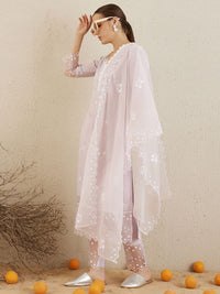 Indo Era Floral Embroidered V-Neck Thread Work Kurta with Trousers & With Dupatta