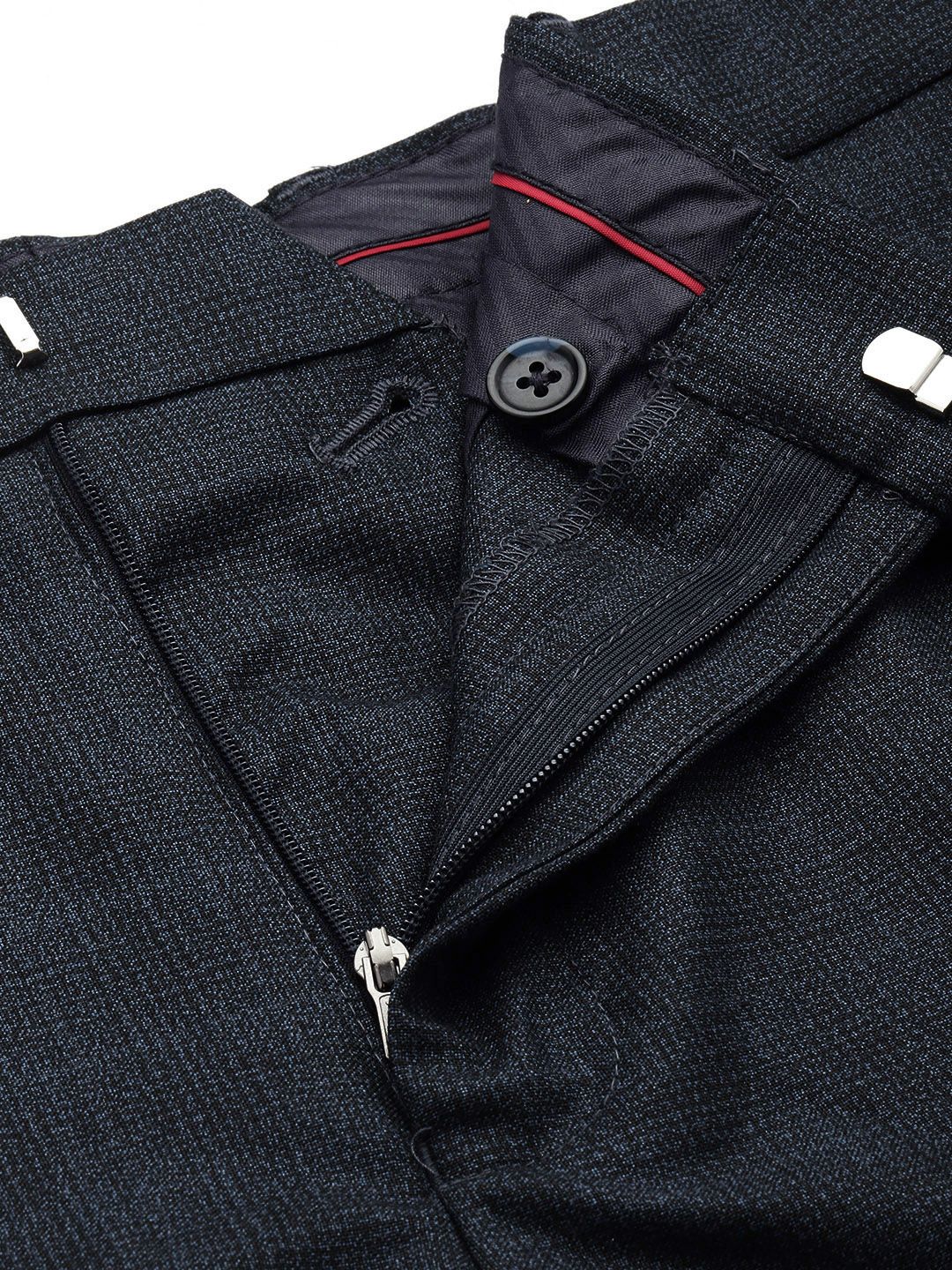 Raymond Men Checked Slim Fit Formal Trousers